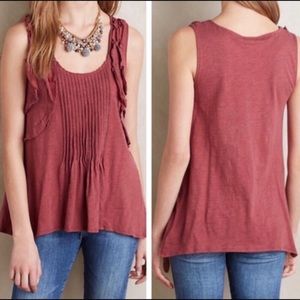 Anthropologie Deletta Ruffle Tank Top